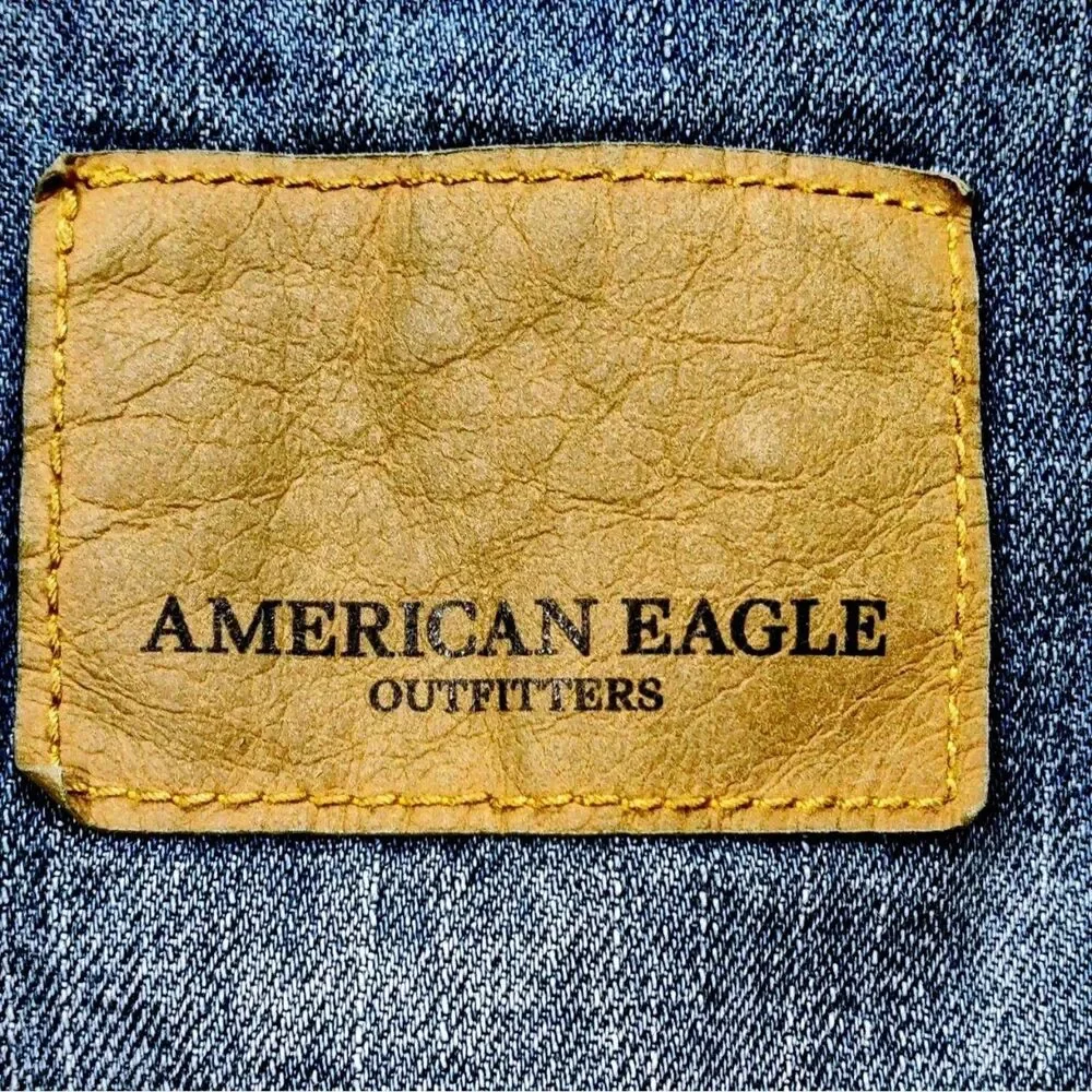 American Eagle Outfitters Distressed Denim Double Strap Tote Bag